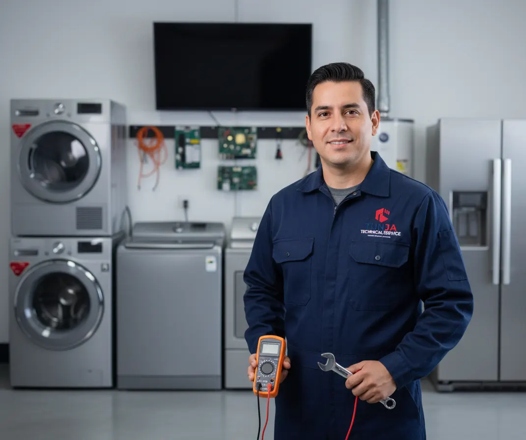 Técnico certificado de Tunja Technical Service realizando reparación de electrodoméstico en Tunja, Boyacá